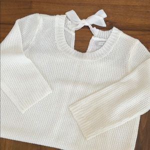 LC Lauren Conrad Cream Tunic Sweater with Bow